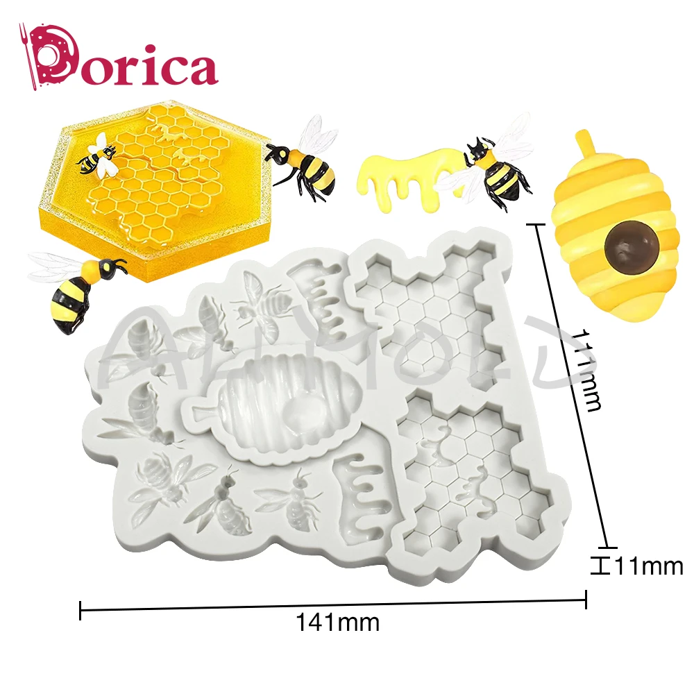 Bee/Honeycomb Fondant Silicone Mold DIY Chocolate Cake Mould Resin Clay Model Cake Decorating Tools Kitchen Baking Accessories