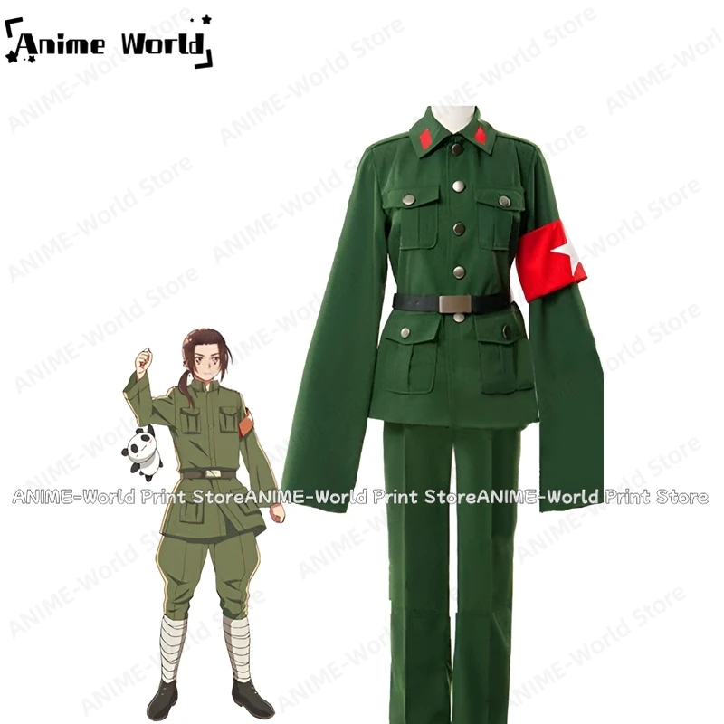 《Custom Size》Anime Axis Powers Hetalia China Uniform Cosplay Costume Christmas Party Halloween Uniform