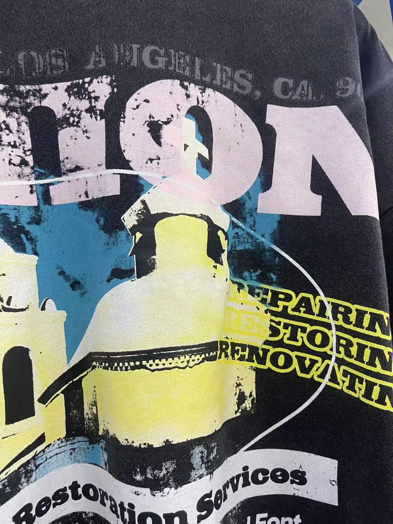 تي شيرت كبير الحجم 2025ss مغسول RRR123 UNION سلسلة كبسولة محدودة تي شيرت بأكمام طويلة للرجال والنساء عالي الجودة RRR 123 تي شيرت قطني