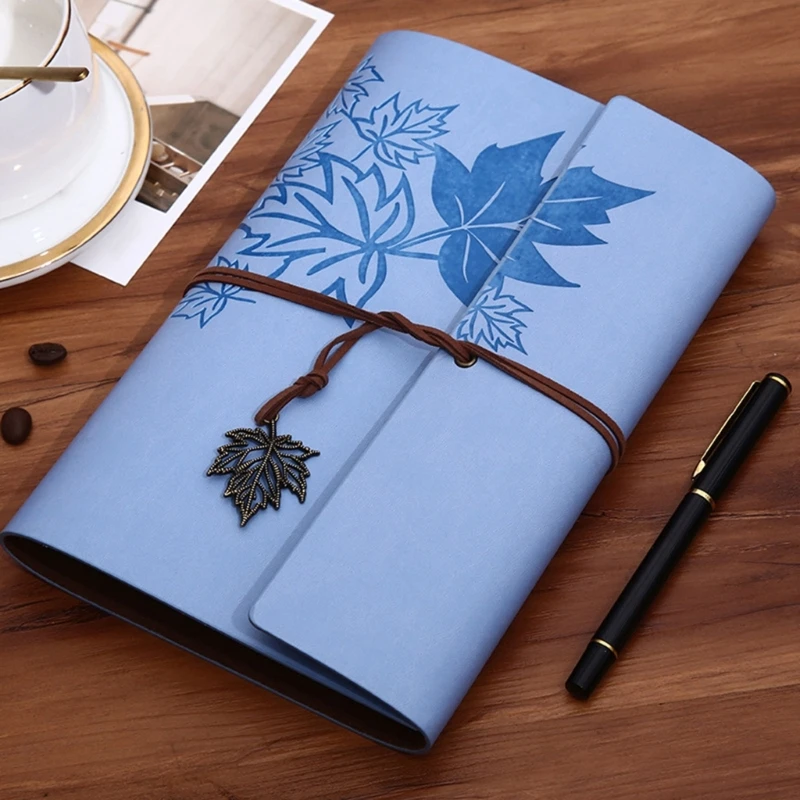 2025 ใหม่โน้ตบุ๊ควินเทจ 160 หน้า Unlined PU หนัง Journal Leaf จี้รีฟิล 6 แหวน Binder Notebook สำหรับชาย