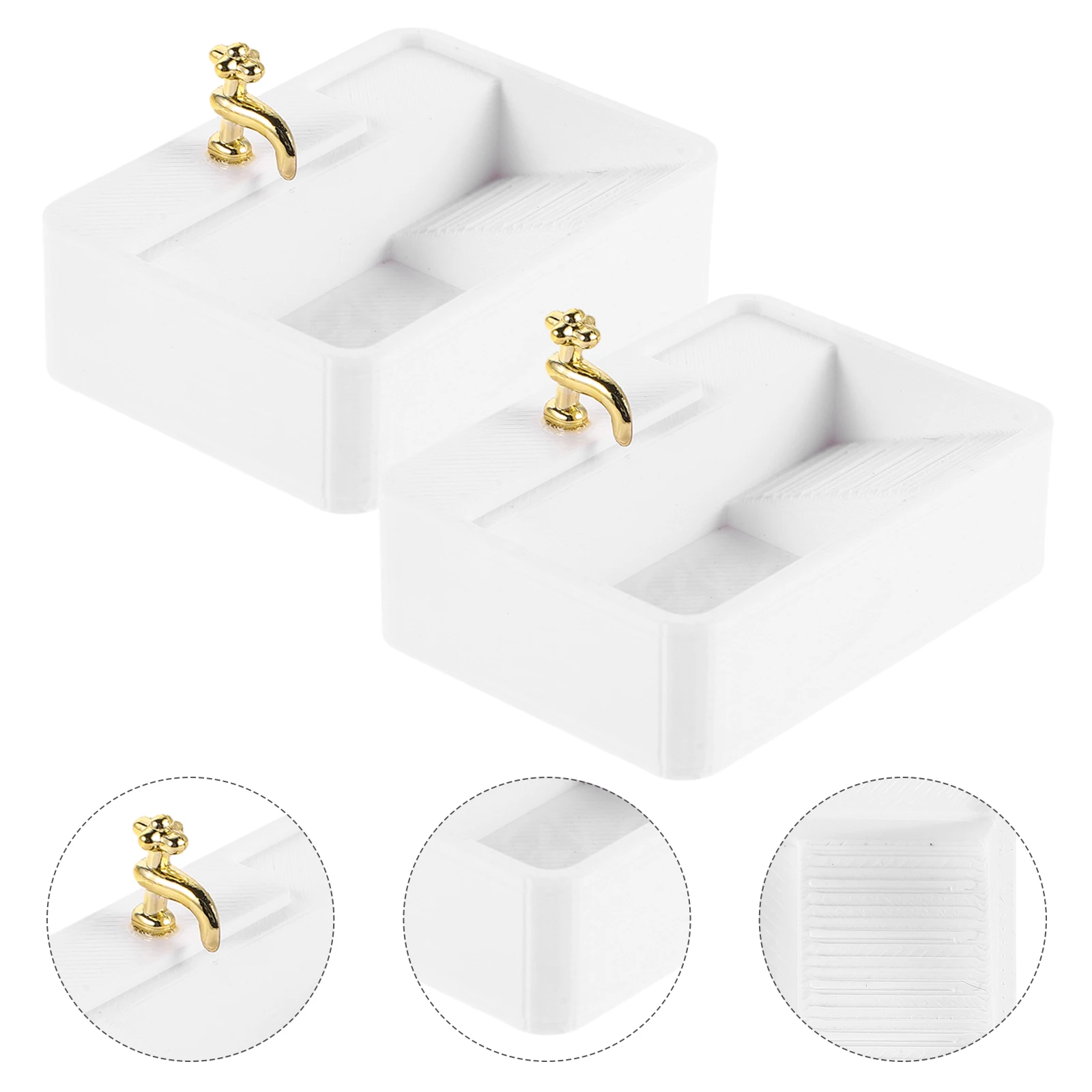 

2 шт. миниатюрные раковины для кукольного домика, мебель для ванной комнаты, мини-умывальник в масштабе 1:12 для декора и аксессуаров кукольного домика