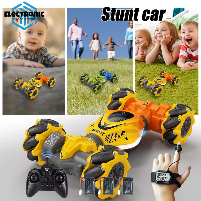 4WD RC Car Toy 2.4G Radio Remote Control Cars RC Watch Gesture Sensor Rotation Twist Stunt Drift Vehicle Toy for CHildren Kids