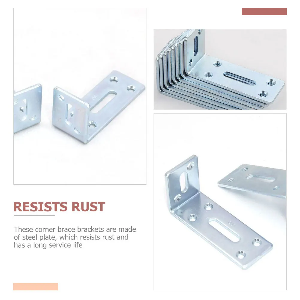 

5Pcs Corner Braces Heavy Duty Steel L Bracket for Shelf Support Wood Furniture Reinforcement Angle Bracket for Wardrobe Cabinet