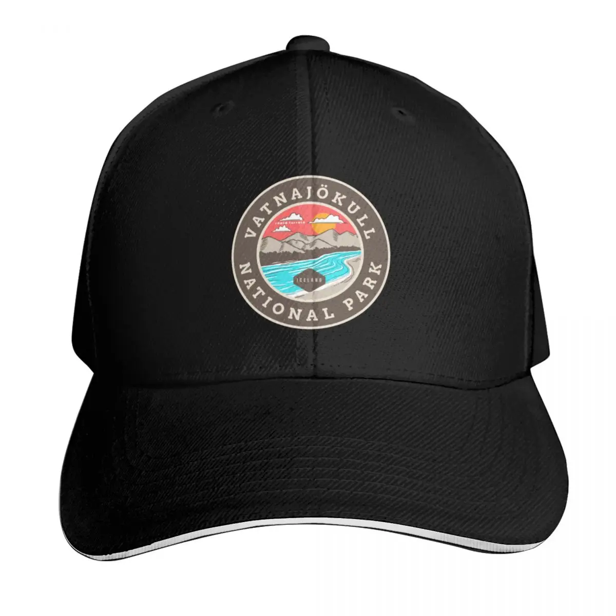 Vatnaj kull National Park, Iceland Baseball Cap Breathable Mesh Back Adjustable Buckle Closure Moisture Wicking Quick Dry