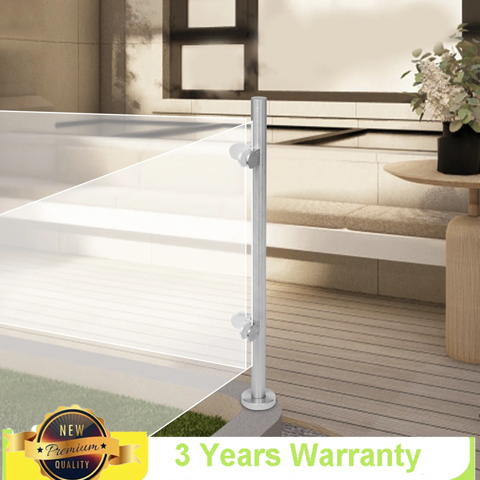 90cm Stainless Steel Railing Post, 35.43in Height Attic Fence Corner Post, Stair Part Road Decor with 80kg Load-bearing Capacity