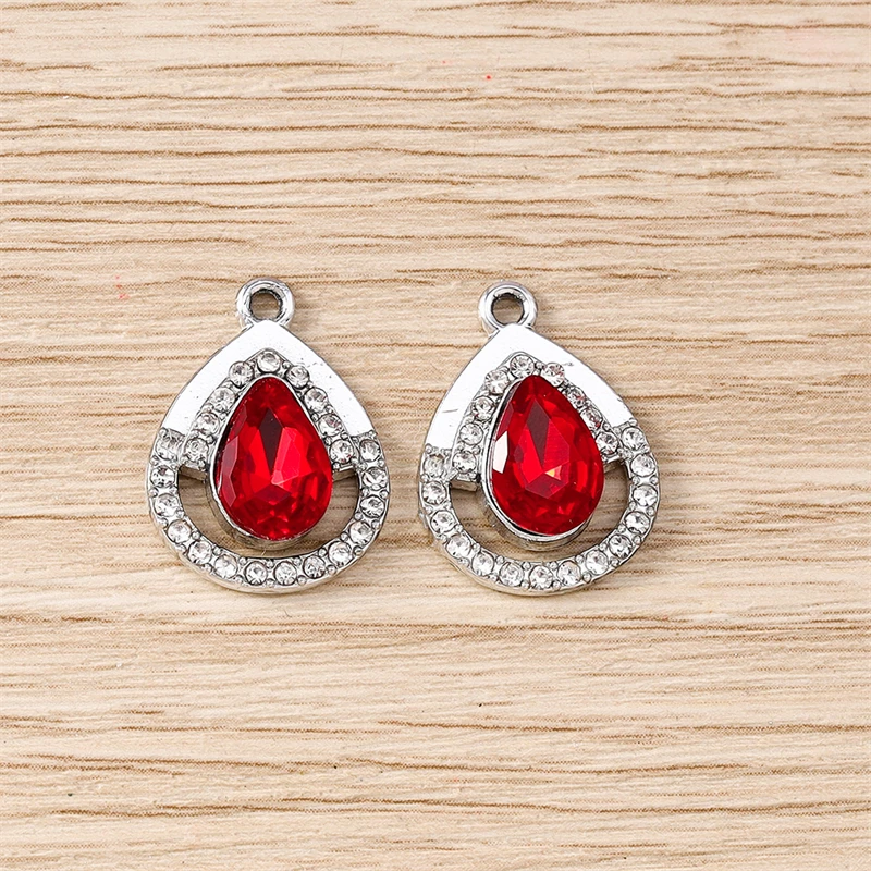 10 Stück, 15 x 20 mm, zarte Kristall-Wassertropfen-Anhänger zum Basteln von Schmuck, Ohrringen, Halsketten, Armbändern und als Accessoires für DIY-Geschenke. – Detail 5