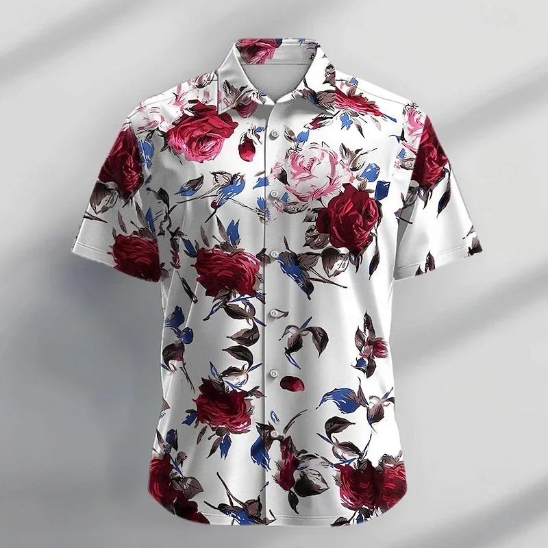 3D printed street, short sleeved 2024 men's clothing pattern fits well, brand new fashion Hawaii vacation and play