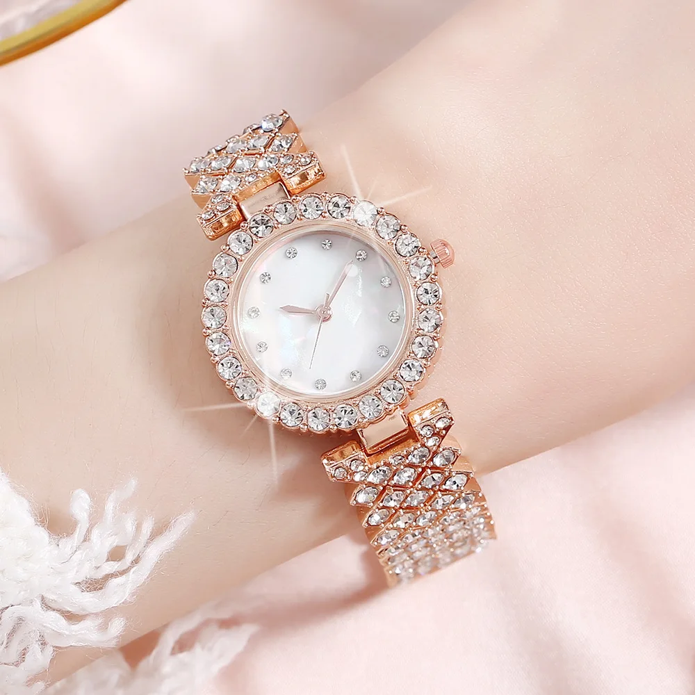 2pcs Butterfly Original Diamond Watch for Women Fashion Elegant Stainless Steel Quartz Wristwatch Luxury Ladies Dress Watches