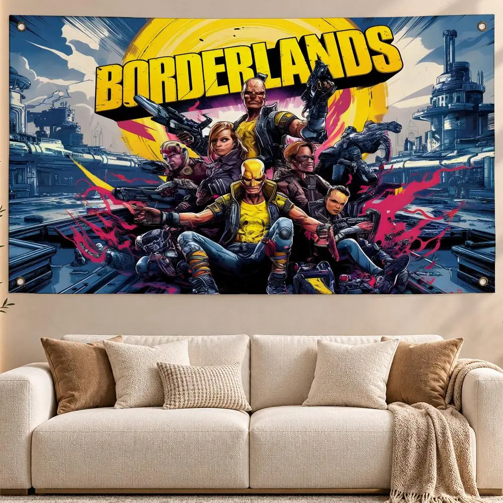 Ultimate Game Borderlands Flags Aesthetic Wall Hanging Flag Banner Bedroom Living Room Home Decor Large HD