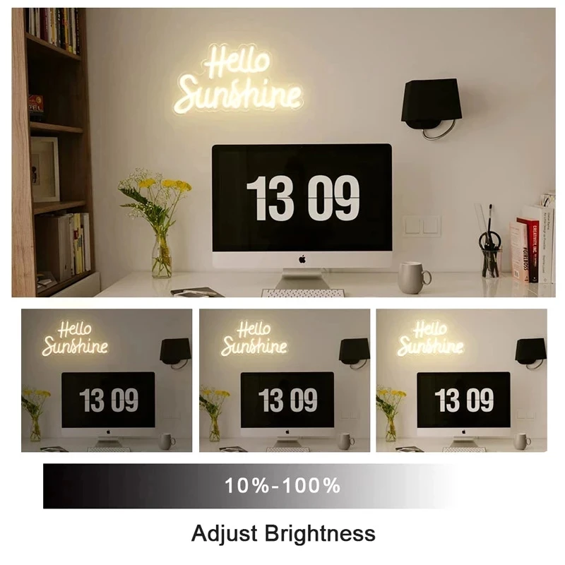 Hello Sunshine Neon Sign Custom Warm Neon Bedroom Home Lamp for Girls Birthday Holiday Gift Night Light Party Wall Decoration