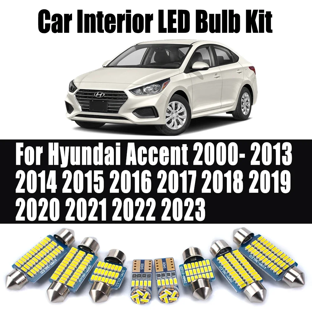 

For Hyundai Accent 2000- 2018 2019 2020 2021 2022 2023 Accessories LED Interior Reading Map Dome Trunk License Plate Light Kit