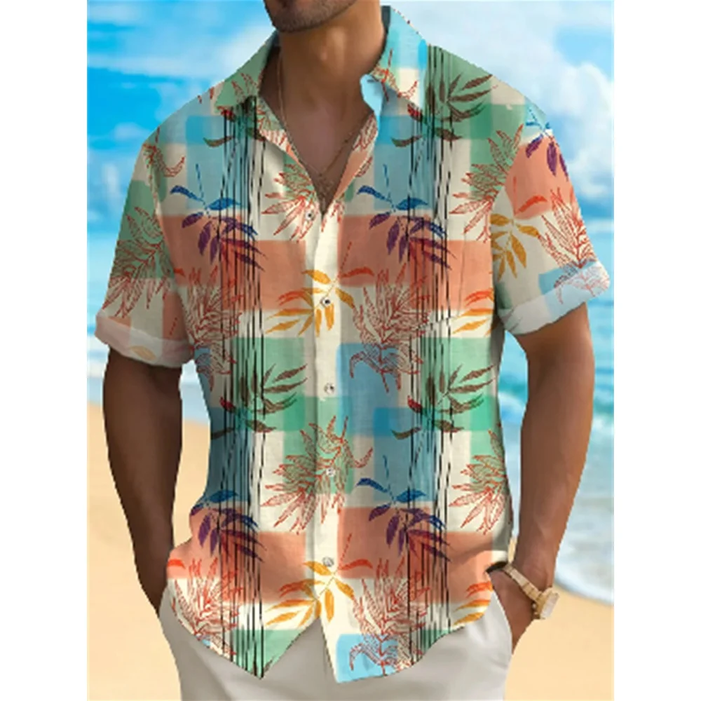 Camisa de manga corta para hombre, camisa hawaiana transpirable, suelta, informal, a la moda, de verano