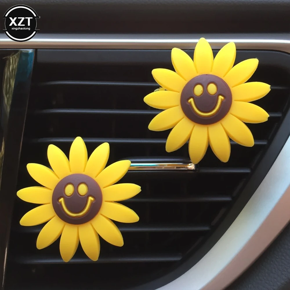 Car Fashion Multiflora Sunflower Car Air Outlet Fragrant Perfume Clip Air Freshener Diffuser