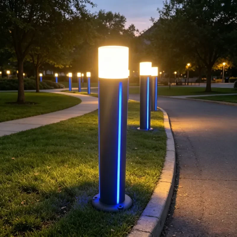 Modern minimalist LED aluminum outdoor lawn light IP67 waterproof H80CM side light, multi-color garden decorative light