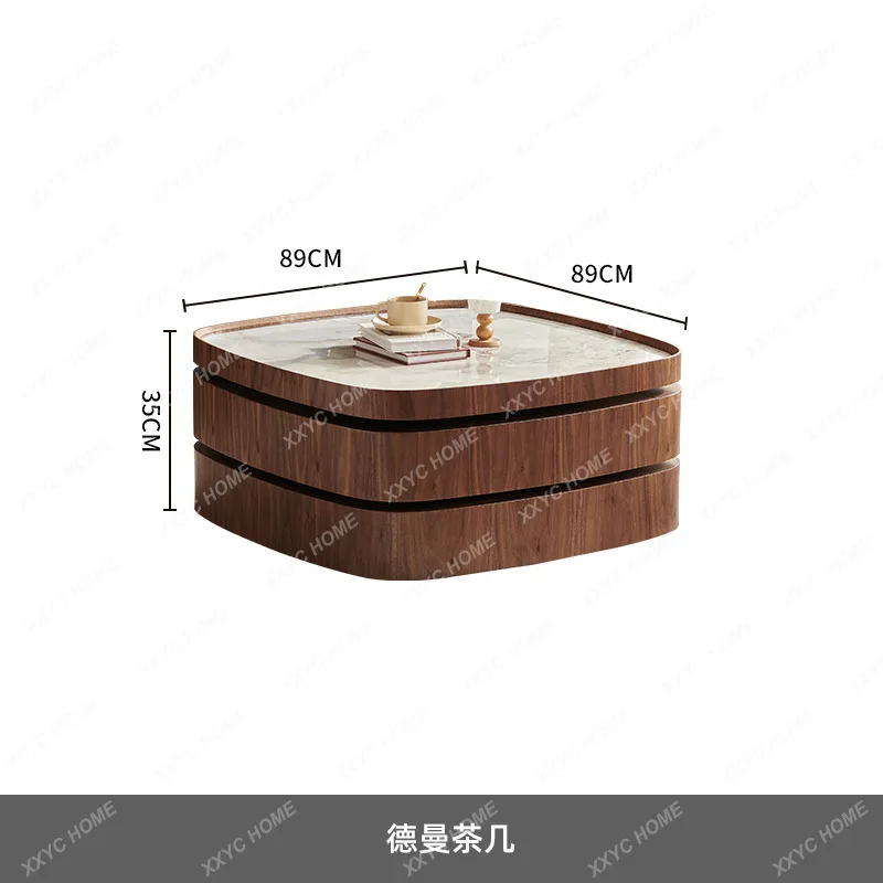 

Medieval rock slab coffee table living room household small apartment storage new high-end coffee table