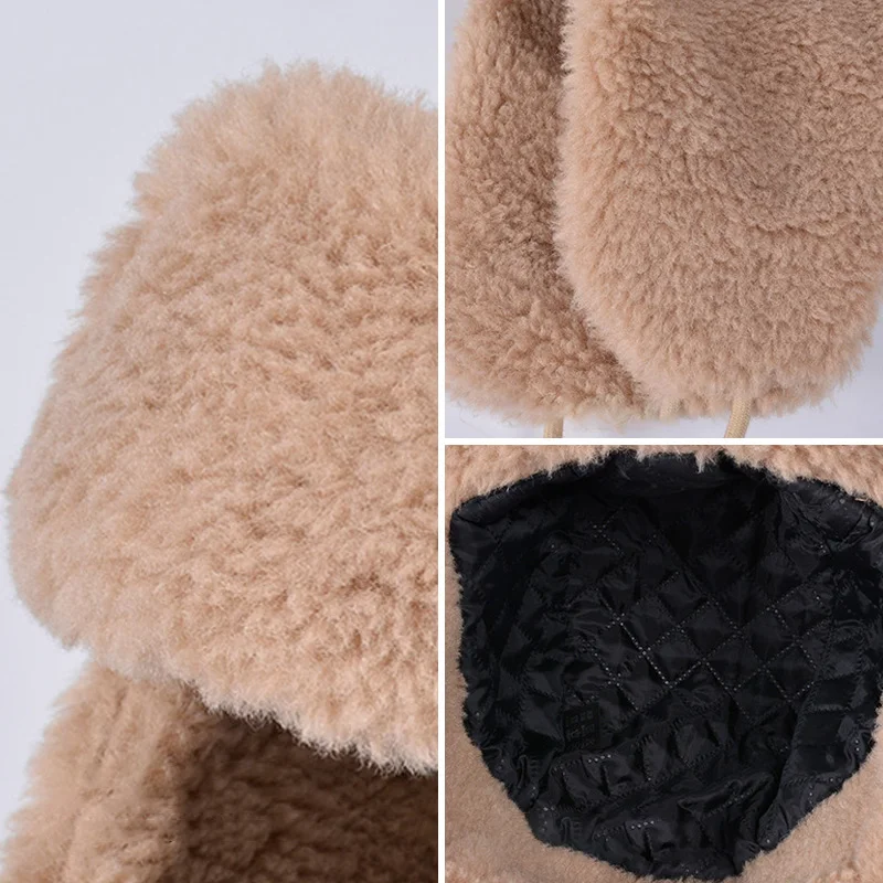 Chapéus bomber de pelúcia de inverno para mulheres menina engrossar quente earflap chapéu à prova de vento térmico ushanka chapéu ao ar livre frio esqui escalada bonés