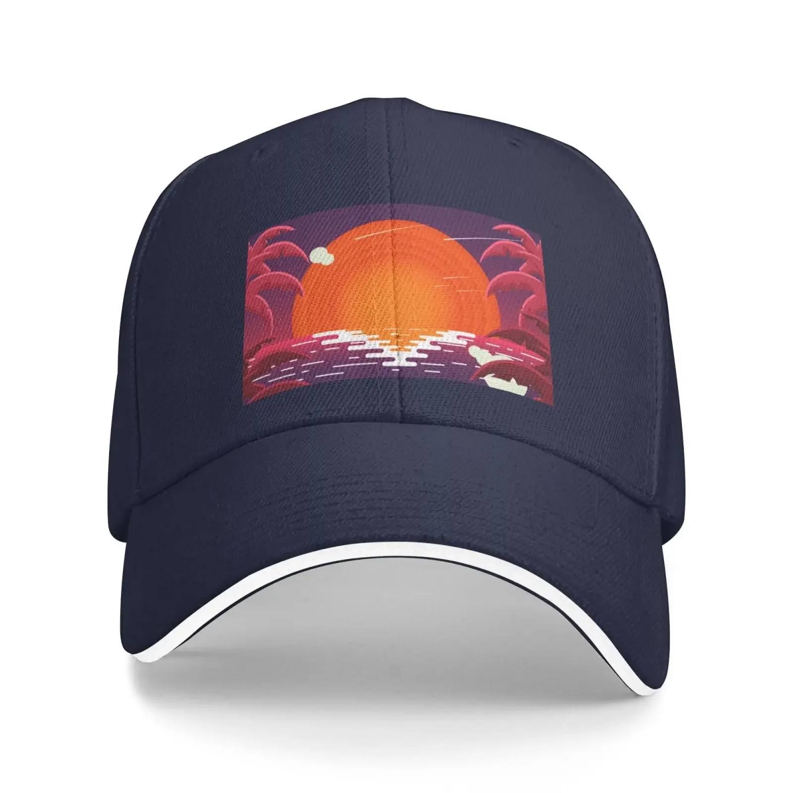 Red Sunset Landscape Baseball Cap Sandwich Duck Tongue Hat Spring Summer Unisex Fashion Sports Outdoor Travel Daily