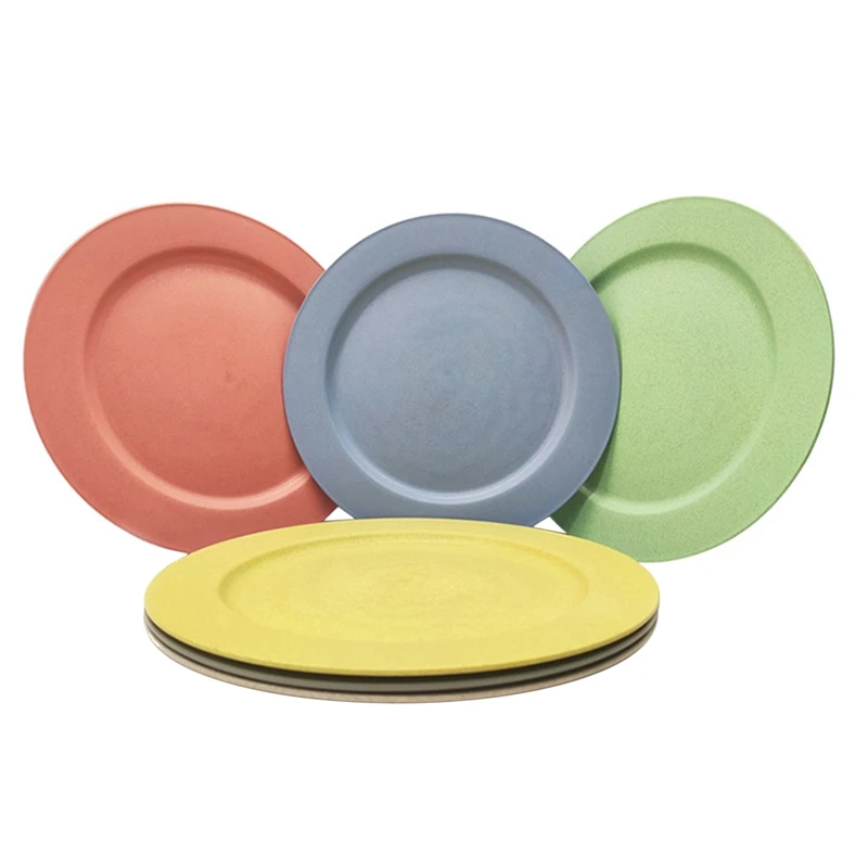 10Inch/6Pcs Dishwasher & Microwave Safe Dessert Plates, Dinner Plates - Lightweight & Unbreakable,Non-Toxin