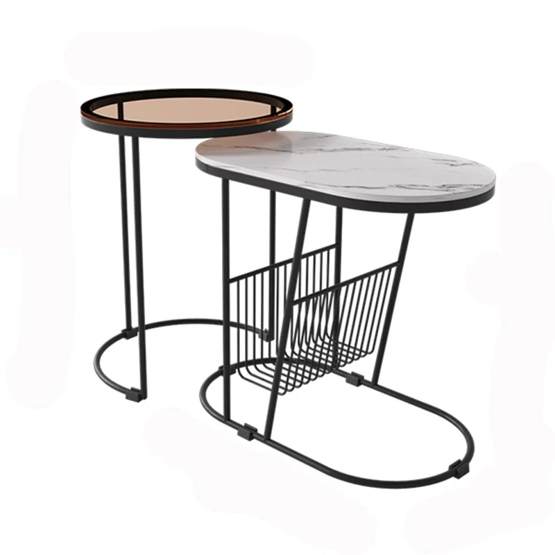 Glass Unique Side Table Hallway Design Laptop Round Coffee Table Sedentary Aesthetic Mesa De Centro Elevable Balcony Furnlture