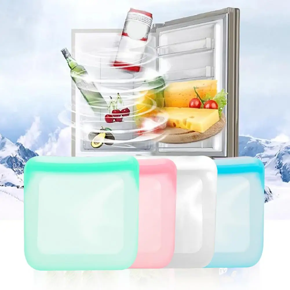 Food Container  Durable Temperature Resistance Silicone  BPA Free Self-sealed Food Container Kitchen Supply