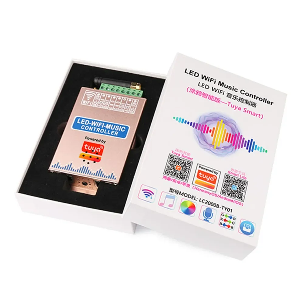 LC1000A LC2000B WIFI SPI Music Spectrum Controller for LED Digital Pixel Strip 1024-2048 Pixels LED Screen Controller with Built