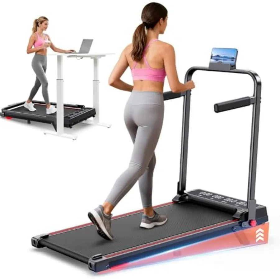 

Walking Pad Treadmill for Home Small, 3-in-1 Walking Pad with Handle Bar, 9% Incline Under Desk Treadmill with 300lbs Capacity