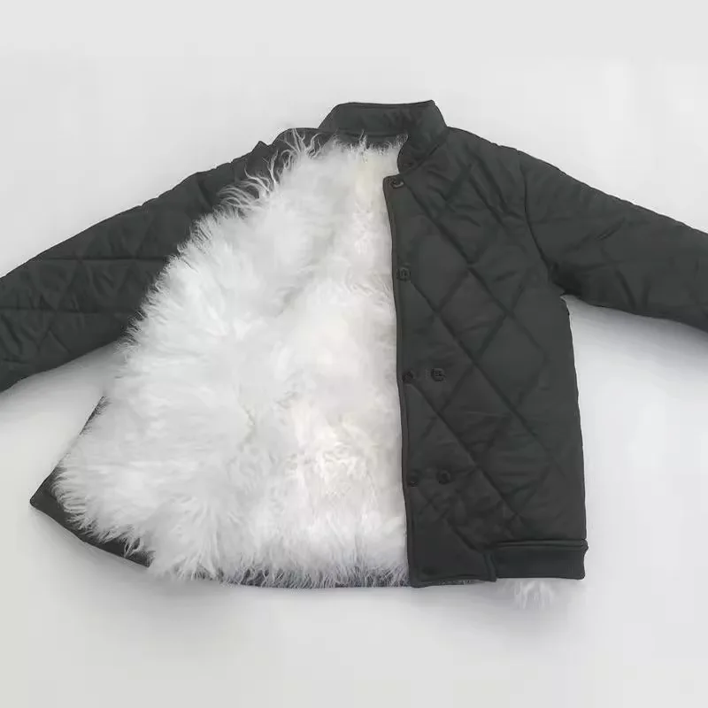 snow motorcycle jacket men fur integrated middle-aged elderly thickened sheepskin leather jacket winter real wool jacket