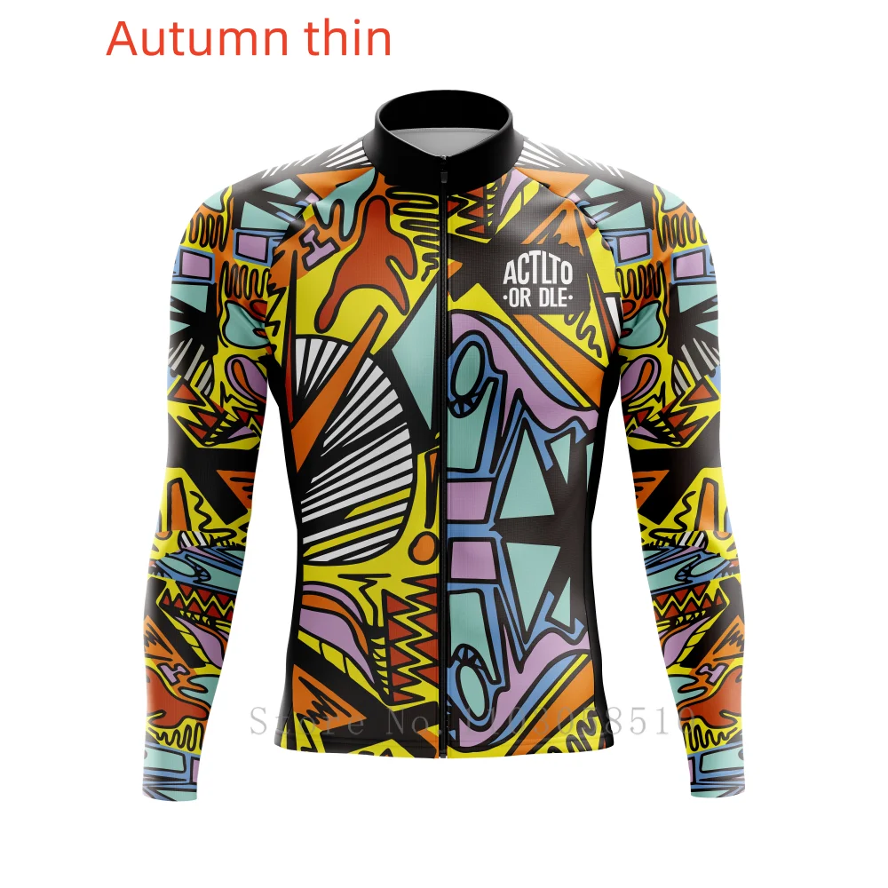 

ACTITO OR DIE Summer Men's Cycling Jersey Breathable Road Cycling Jersey Long sleeves Mountain Cycling Jersey with Three Pockets