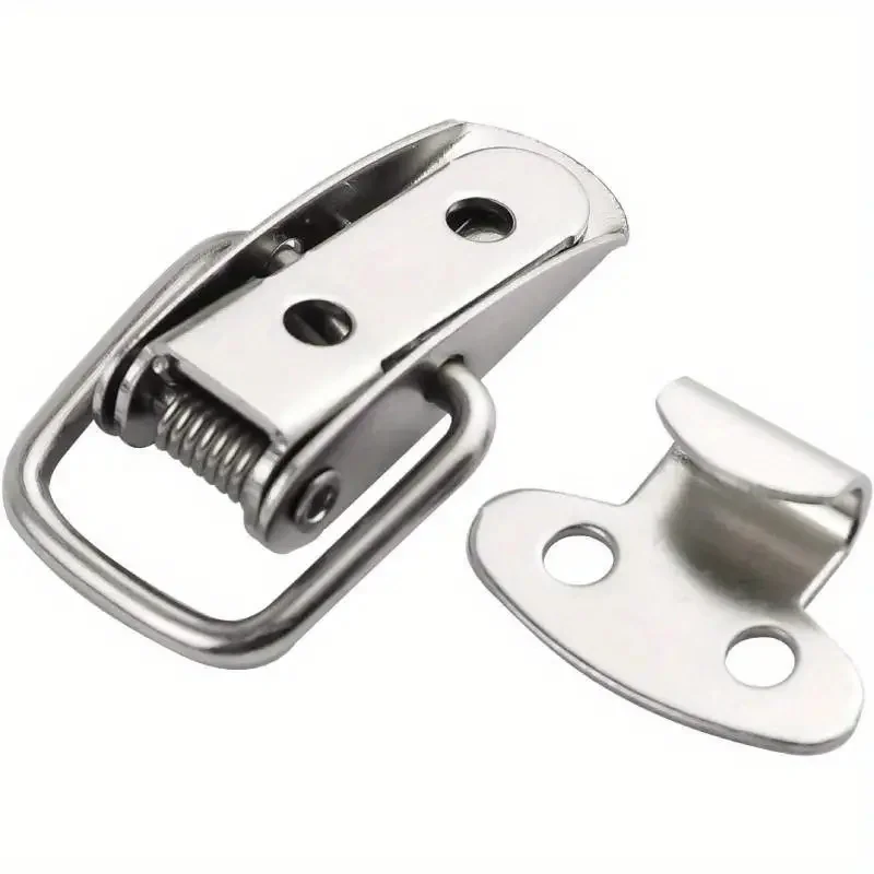4-Piece Durable Spring Rod Latch Clip - Stylish Modern Toggle Catch Lock for Toolbox Catch Leather Box Lock, Safety Lock