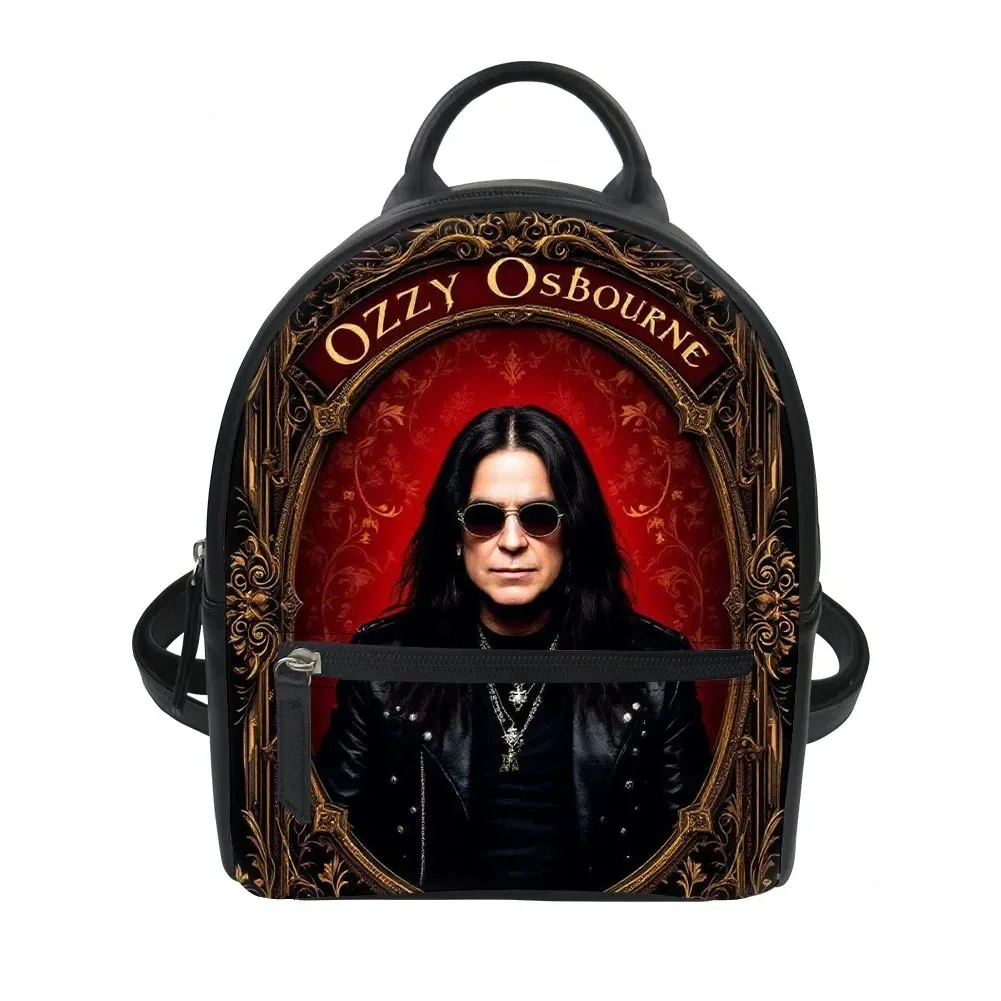 

Ozzy Osbourne Rock Band Custom Backpack Purse Women Carter Schoolbags Double Shoulder Bag Mini Daypack Leather Travel Bag