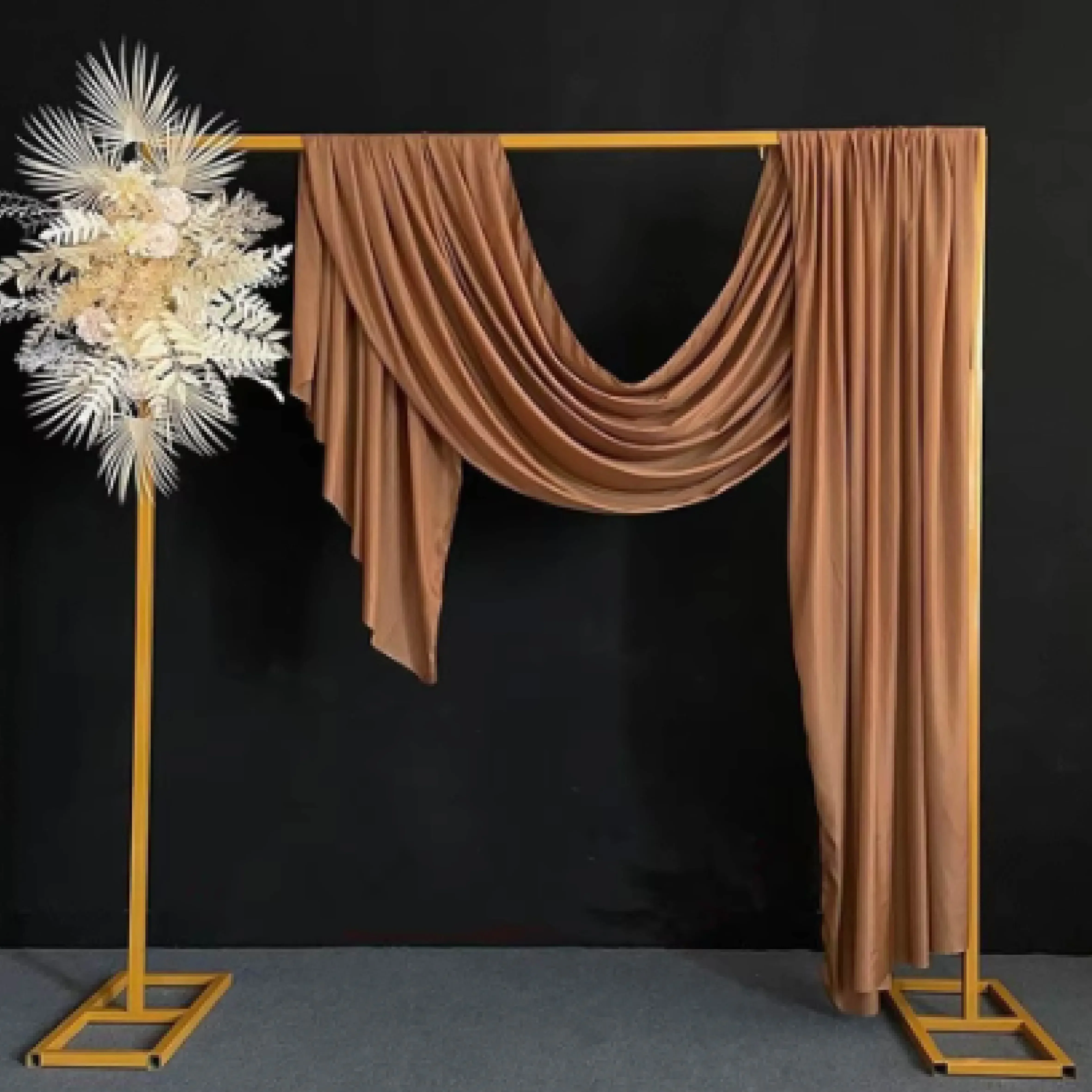 6.5ft / 8ft / 10ft Metal Square Arch Backdrop Frame,curtain Flower Holder Stand for Birthday Party and Wedding Background Decor