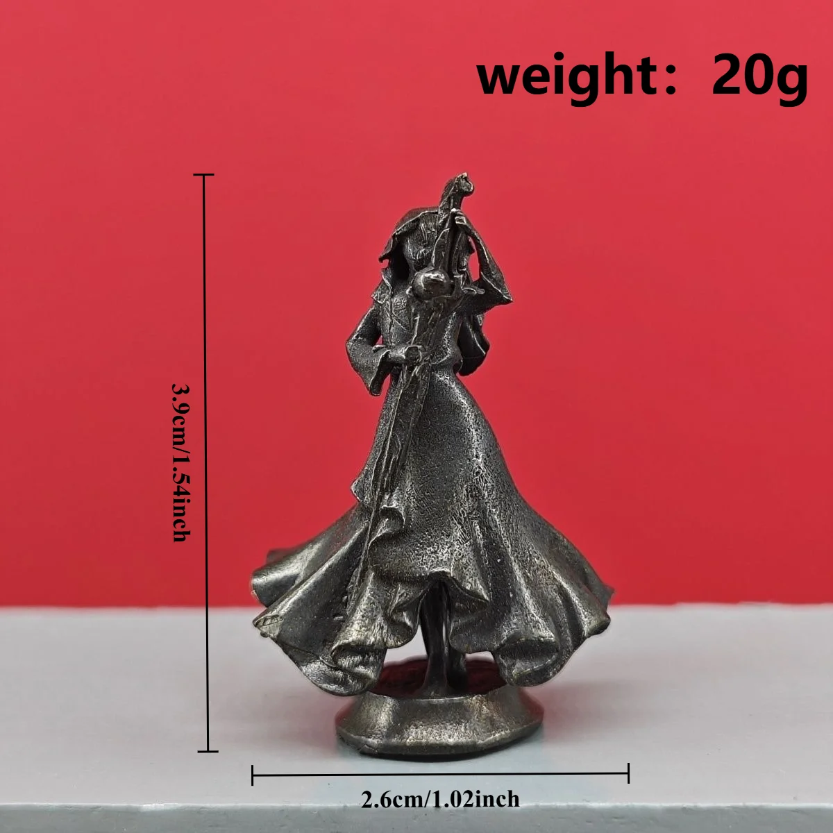 Vintage Metal Mini Figurine Wind God Hooded Character Statue Desktop Decorative Ornament Decoration Craft Gift for Men and Women