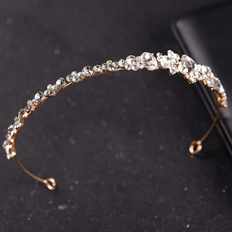 Trendy Bride Headband silver color Rhinestone Crystal Tiara Wedding Crown Princess Tiara Jewelry Bride Wedding Hair Jewelry Gift image 5