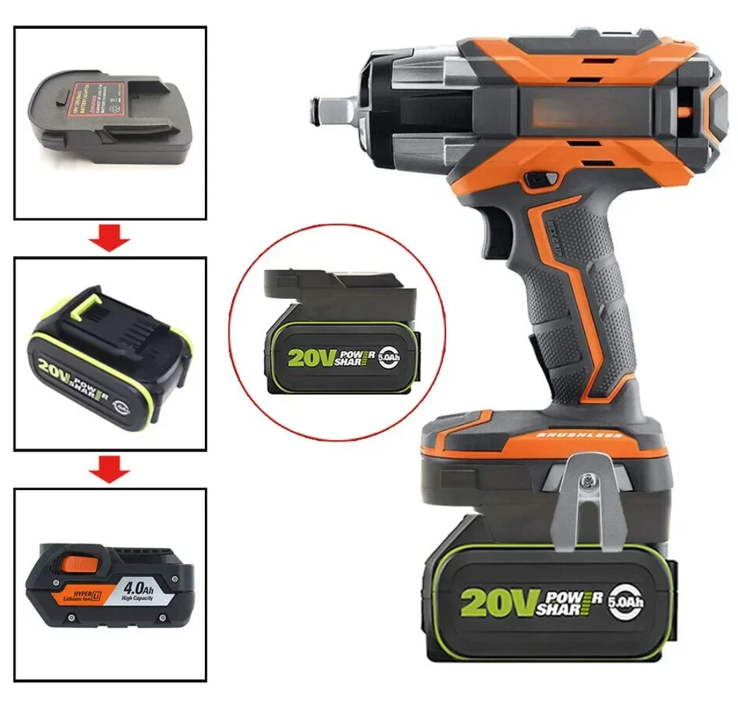 

Battery Adapter Converter For Worx 20V 5PIN Green Lithium Battery Convert To For RIDGID 18V Li-ion Battery Power Tool Drill Use