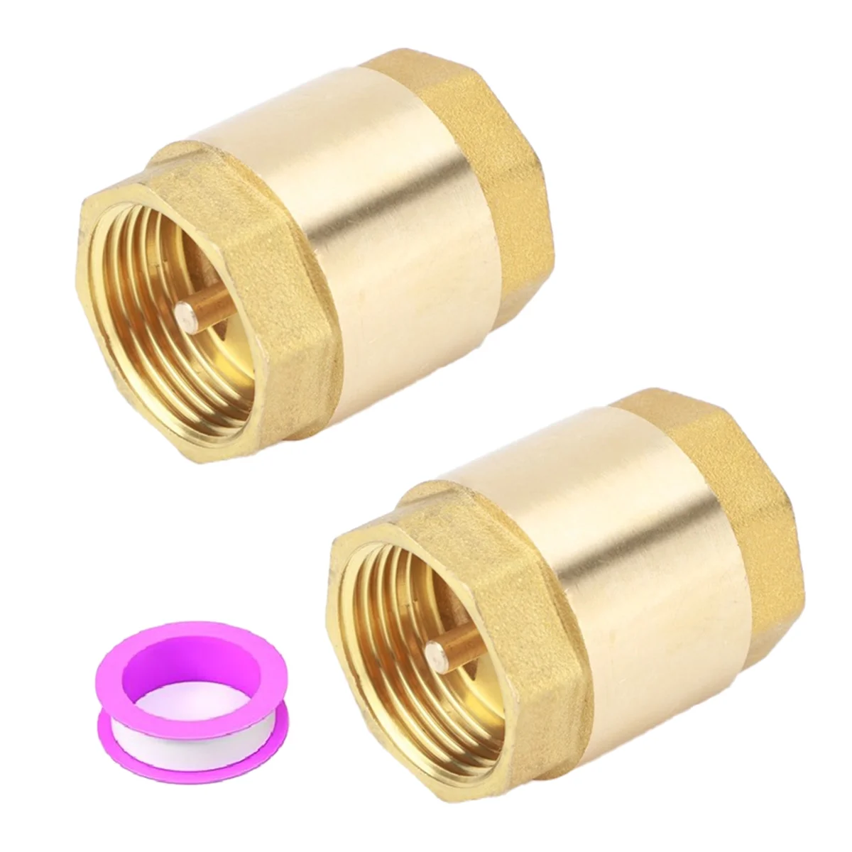 Válvula de retención de resorte de rosca hembra NPT de 1 pulgada, válvula de retención Horizontal unidireccional sin retorno de latón macizo para pozo, 2 uds.