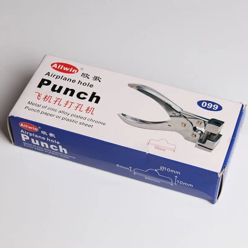 Punch Hole Puncher,Cut PVC Plastic ID Cutter Paper Tag Tool Plier Hole Identity Puncher Punch Stationery Office Card Paperboard