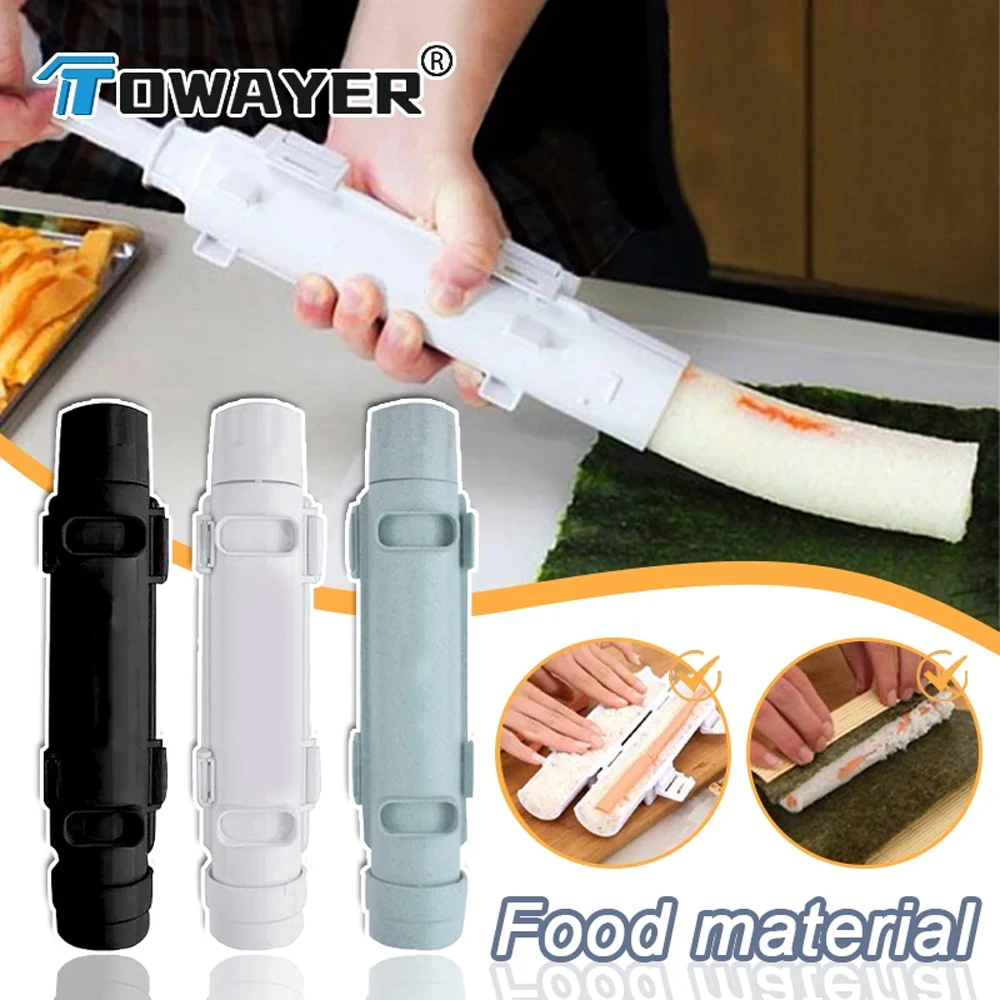 Towayer Sushi Maker Rice Rolling Mold Bazooka Vegetable Meat Roll Tool Fast Sushi Maker Kitchen Tool Sushi Gadget Accessories