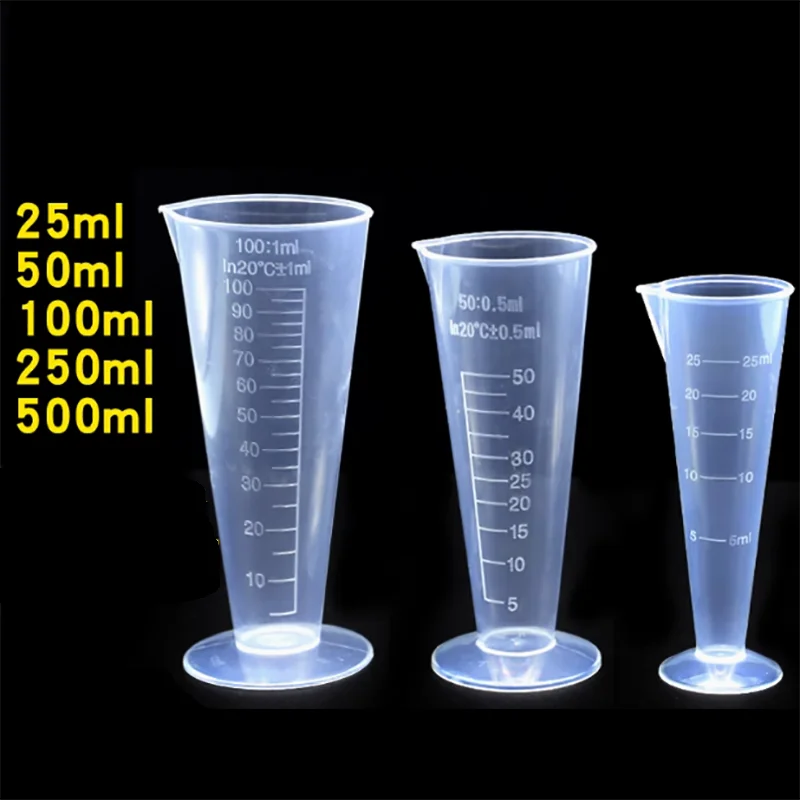 Plastic triangle cup with scale cone cup milk tea shop for 25ml50ml100ml250ml500ml1000ml