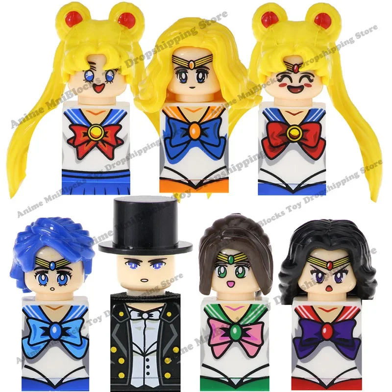 Mini figurines d\'action de dessin animé Sailor Moon, poupées en briques, blocs de construction, cadeaux de briques d\'anime, WM530, Chiba Mamoru