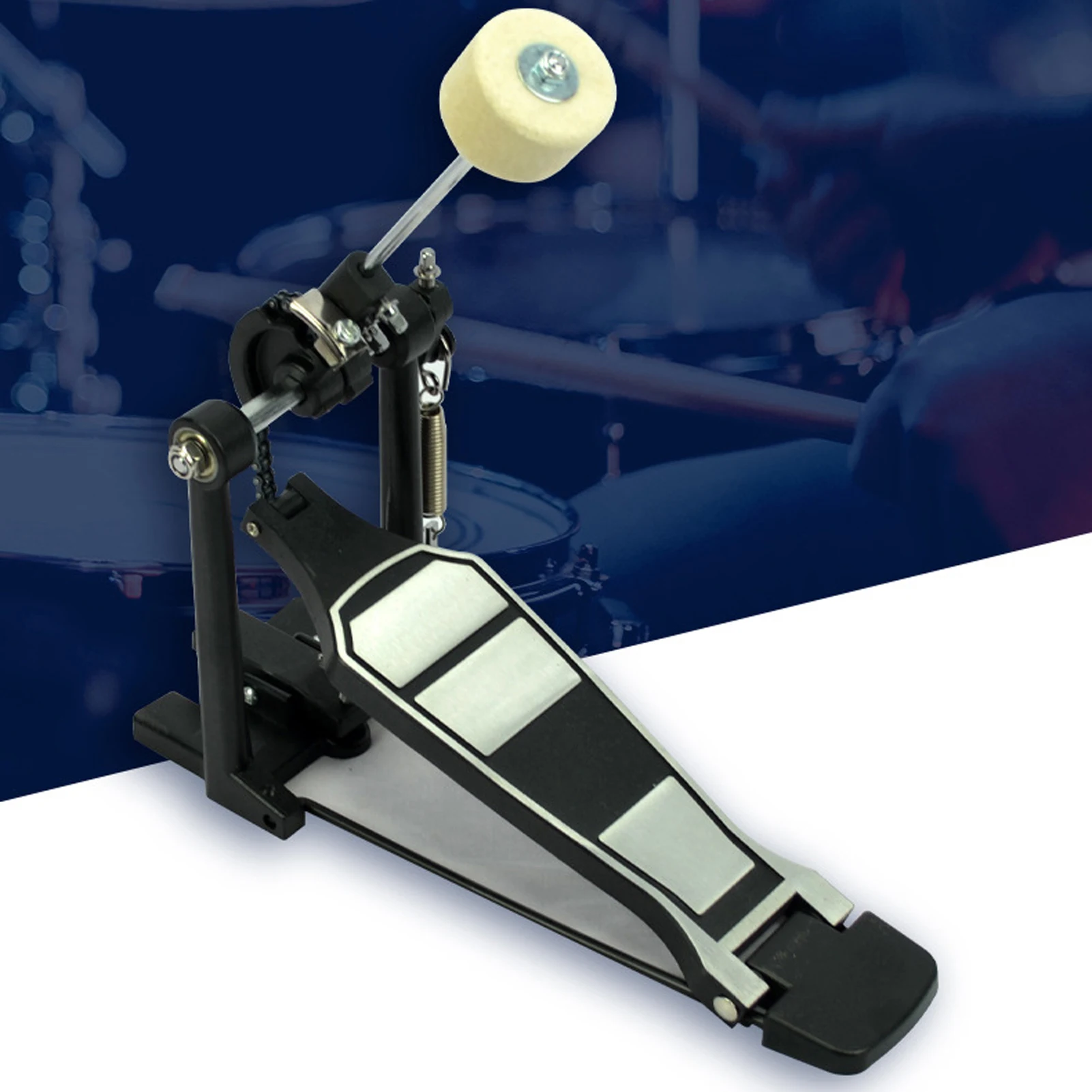 Drum Pedal with Drum Wool Beater Aluminium Alloy Singles Drum Pedal Drum Set Pedal Singles Pedal Drum Set Pedal