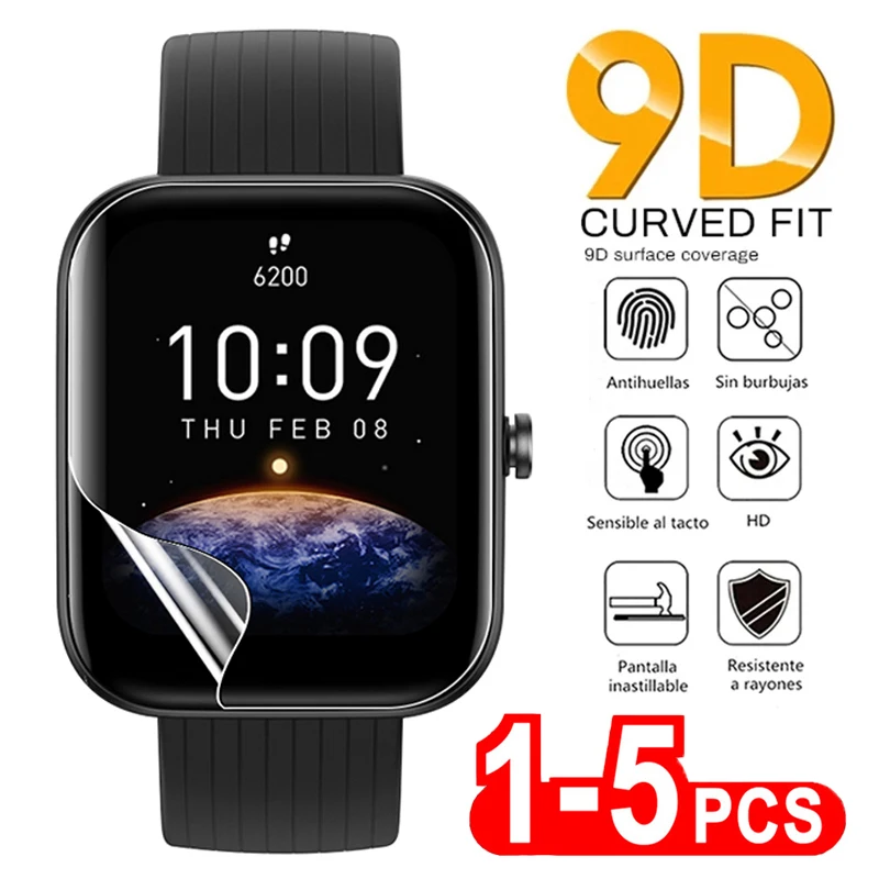 Soft Hydrogel Protective Film for Amazfit GTS 4 3 2E 2 Mini Screen Protector (Not Glass) for Amazfit Watch Pace Verge T-Rex Pro