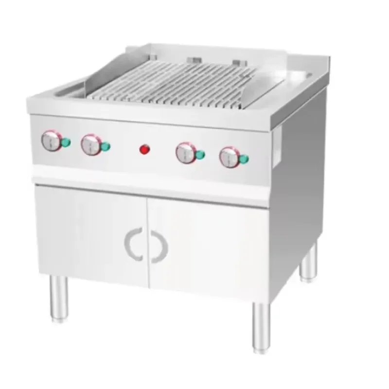 Smokeless Electric BBQ Grill Lava Rock Steak Griddle Countertop Indoor Outdoor Cooking for Home Hotel Restaurant Kitchen Use