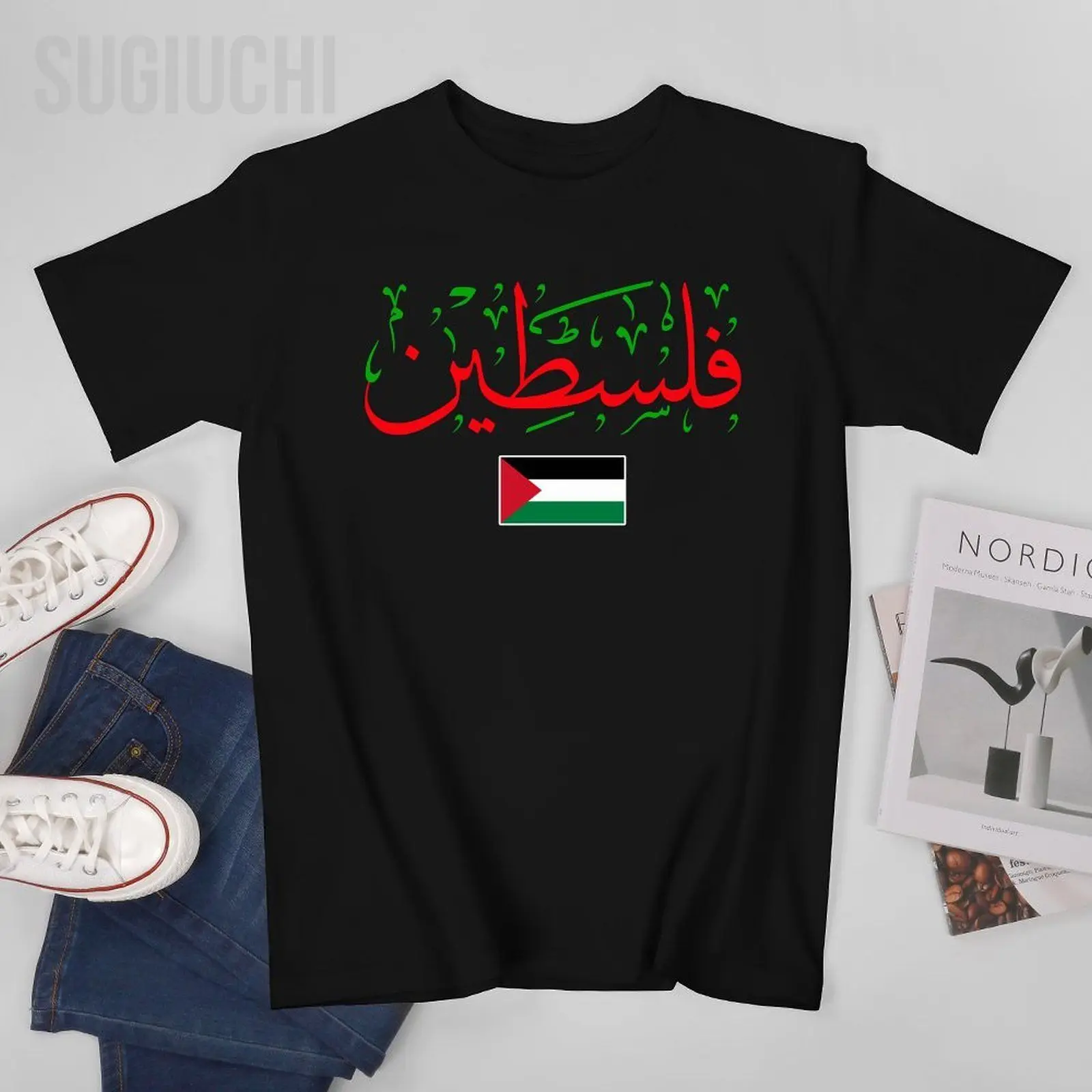 Unisex Men Palestine Arabic Palestine And Gaza Jerusalem Tshirt Tees T Shirts Women Boys 100% Cotton T-Shirt