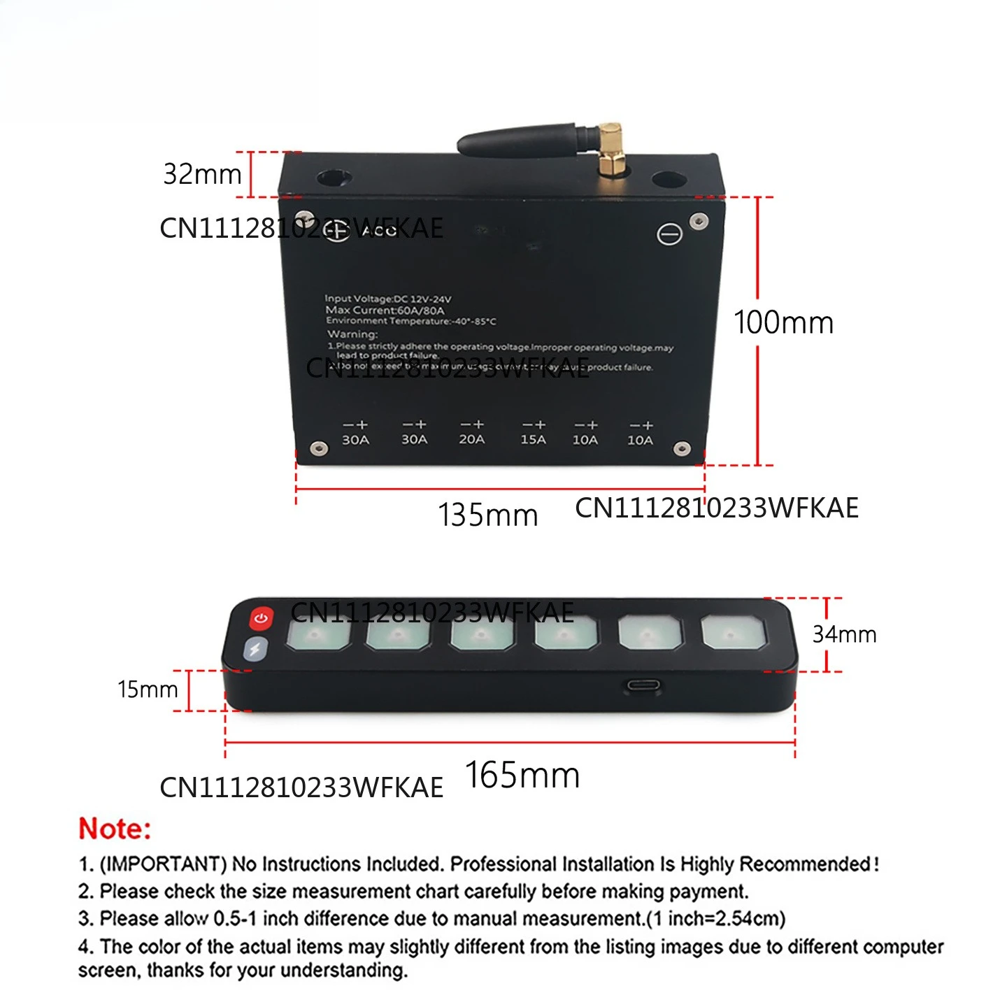 6 Gang Switch Panel 12v 24V Touch Switch Box Universal Automatic Individual Strobe Control For SUV Boat Car