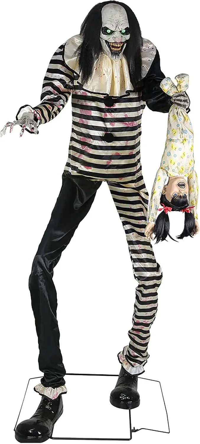 

7ft Lifesize Sweet Dreams Clown Animated Prop Evil Scary Animatronic Halloween Decorations Outdoor