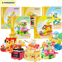 Original Keeppley Pokemon Building Block DIY Pikachu Togepi Quaxly Sprigatito Fuecoco Assembly Action Figure Anime Doll Kids Toy