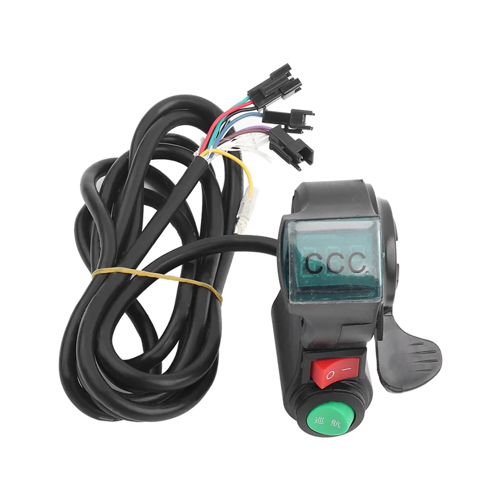 

Electric Bike Thumb Throttle Switch with LED Display - E-Scooter Grip Control Accessory