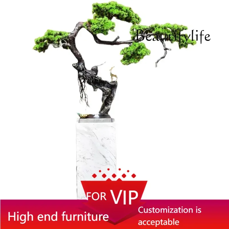 

UP Modern simple creative light luxury decoration living room large floor welcome pine flowing water ornament