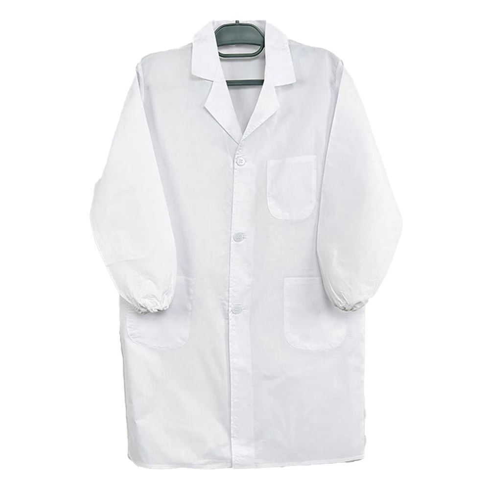 1pc White Lab Coat For Men And Women School Role Playing Food Coat S M L XL 2XL 3XL 4XL Lab Coats Industrial Supplies