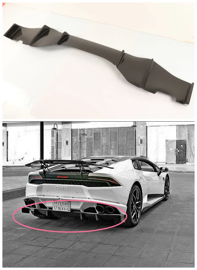 

High Quality Real Carbon Fiber Bumper Rear Diffuser For Lamborghini Huracan LP610 2014 - 2020